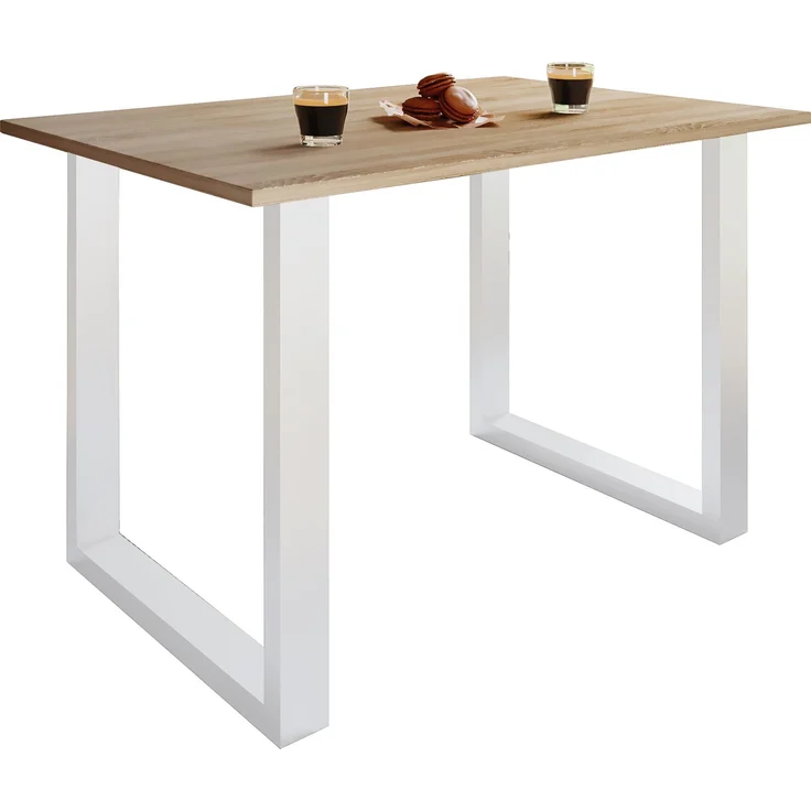 VCM Esstisch Xona 917366 Weiß / Sonoma-Eiche H. 76 x B. 110 x T. 50 cm – Bild 1