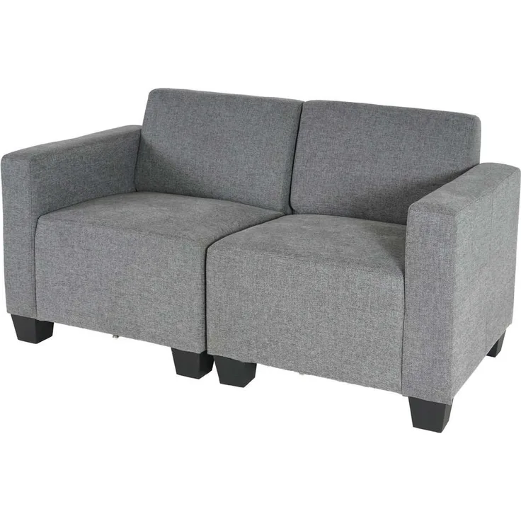 MCW 2-Sitzer Sofa, Grau, Textil, moderner Lounge-Stil, bequeme Polsterung, 136x76x72 cm