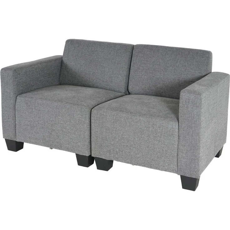 MCW 2-Sitzer Sofa, Grau, Textil, moderner Lounge-Stil, bequeme Polsterung, 136x76x72 cm