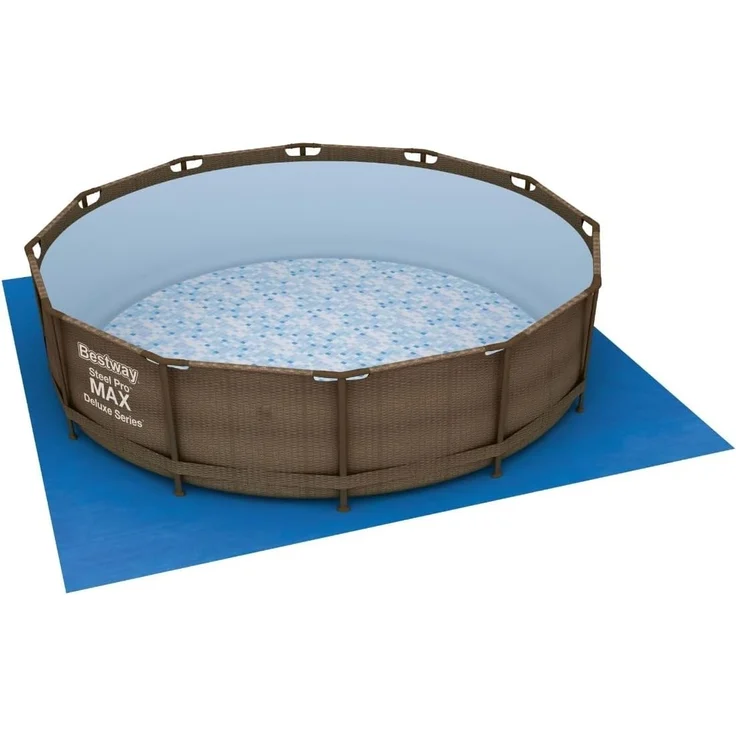 Bestway PE-Bodenplane 396x396 cm, blau, quadratisch – Bild 1