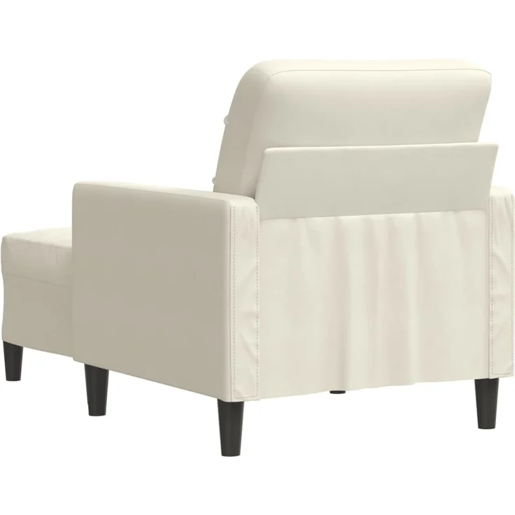 vidaXL Sessel mit Hocker Creme 60 cm Samt 3278265 – Bild 4