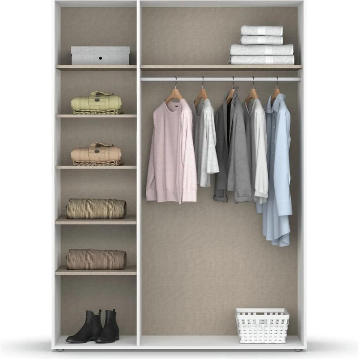 Rauch Möbel 'Voyager' Kleiderschrank, Holz, Grau Metallic, Zubehör Classic, Breite 140 cm | ohne Schubladen – Bild 7