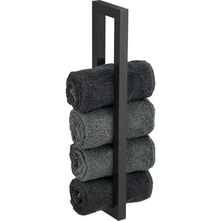 WENKO REITANI Handtuchhalter, Schwarz matt, Edelstahl