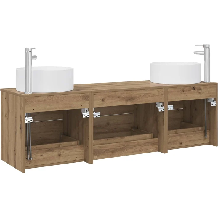 vidaXL Badezimmerschrank-Set 3 stk. Artisan-Eiche 161,5 x 44,5 x 80 cm 3405946 – Bild 7