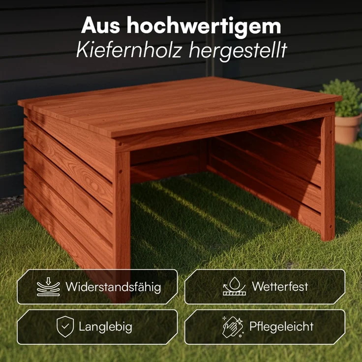 STEELSØN 'Myrion' Mähroboter Garage, Kiefernholz, braun, mit UV-Schutzlackierung, wetterfest, 45/34x77x77 cm, Mähroboterhaus mit Pultdach – Bild 6