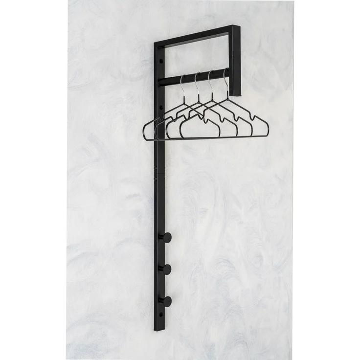 House Nordic Kleiderständer, Metall, schwarz, 3x30x82 cm – Bild 3
