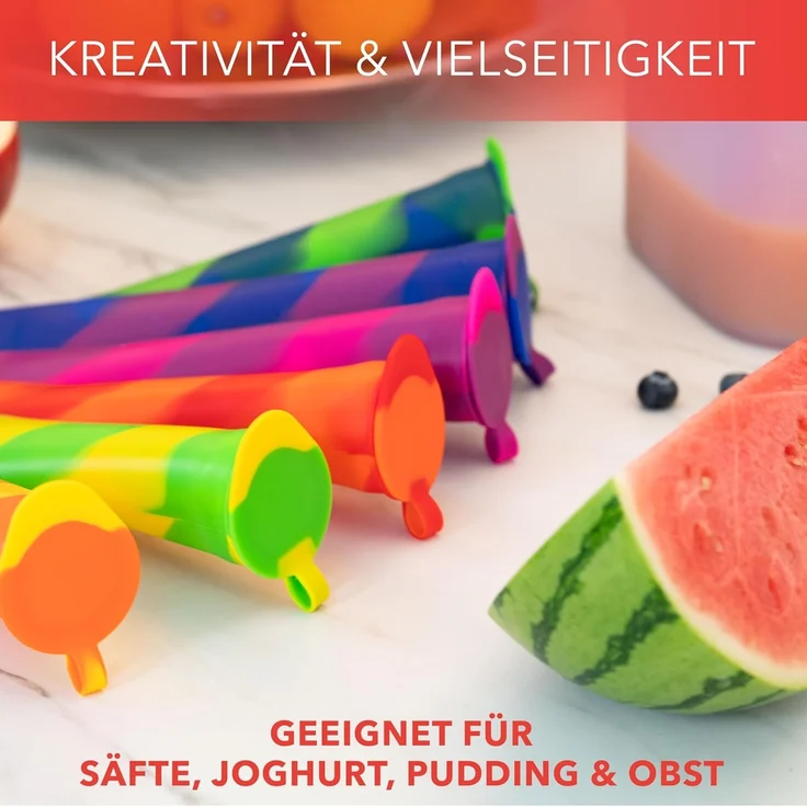 AVANA Eisform Wiederverwendbare Eisformen aus Silikon Eis Formen Eiscreme Wassereis, (6-tlg), Bunt, BPA-frei – Bild 6