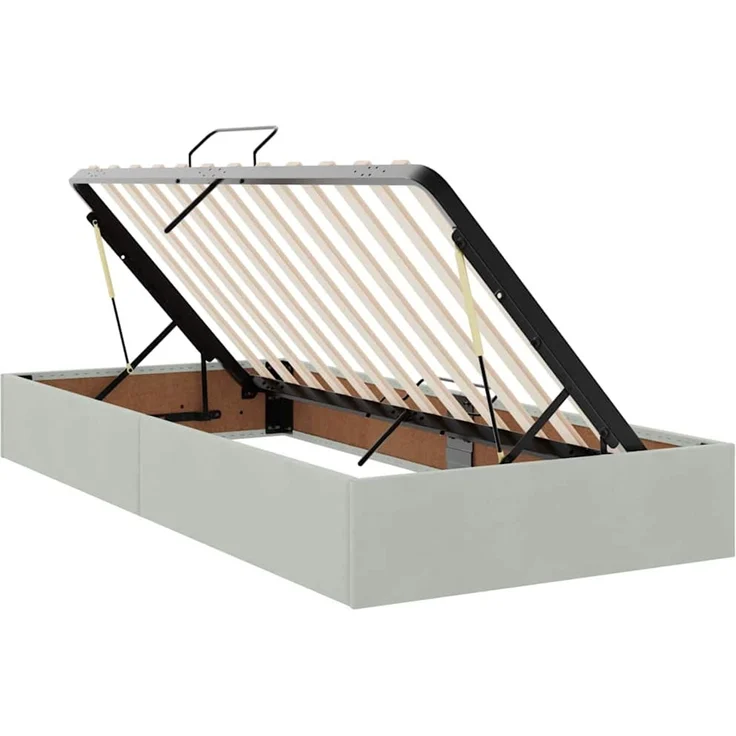 vidaXL LED-Speicherbett mit Matratze Hellgrau 90 x 200 cm Samt 3372639 – Bild 7