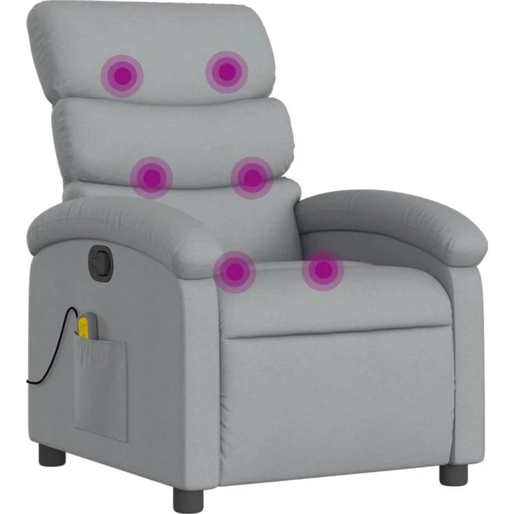 vidaXL Massage-Relaxsessel, hellgrauer Stoff 3205809 – Bild 1
