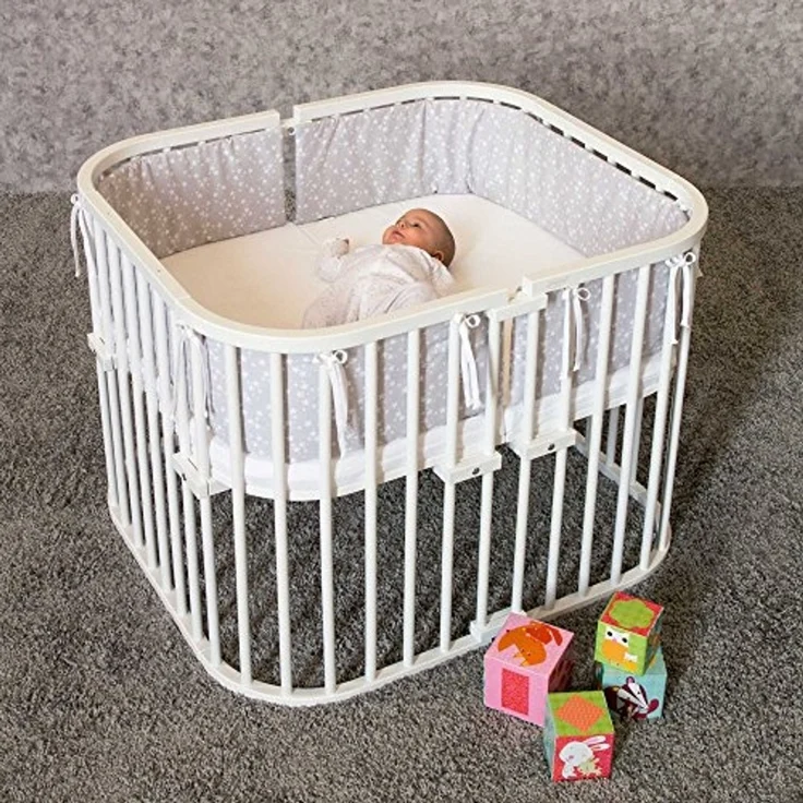 babybay Verbindungsbacken zum Laufstall passend für Modell Original, Midi, Maxi und Boxspring, beige lackiert – Bild 2