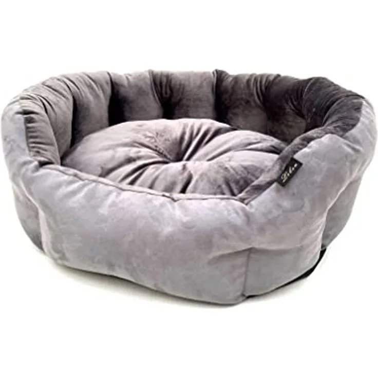 Lebon Hundebett Valentin 75 x 65 x 25 cm rund grau
