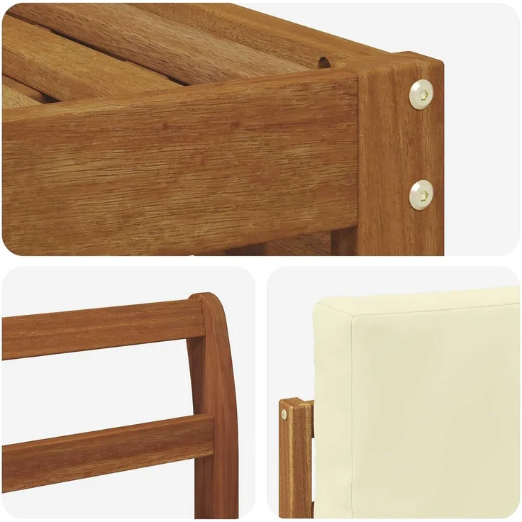 vidaXL Outdoor-Sofagarnitur 6 stk. 6-Sitzer Natur und Creme 3384691 – Bild 7