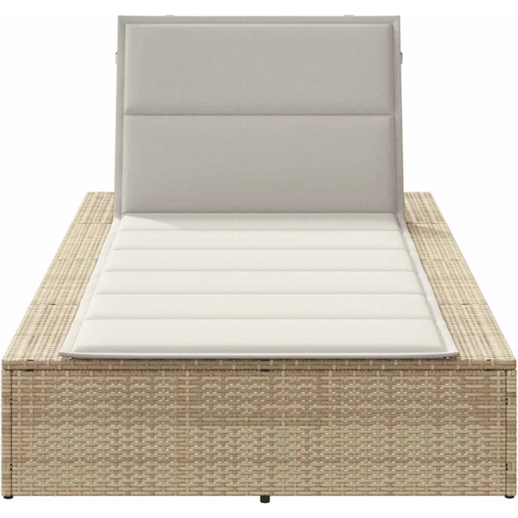 vidaXL Sonnenliege mit schwebender Auflage Beige Poly Rattan 4104206 – Bild 3