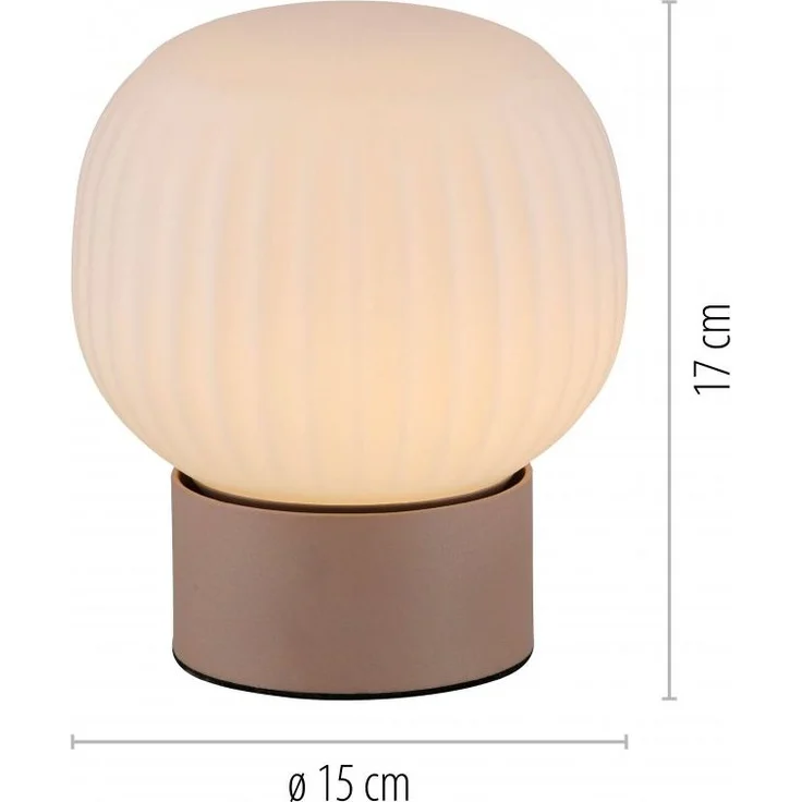 JUST LIGHT 15175-39 NAMI Tischleuchte sand geriffeltes Opalglas – Bild 7