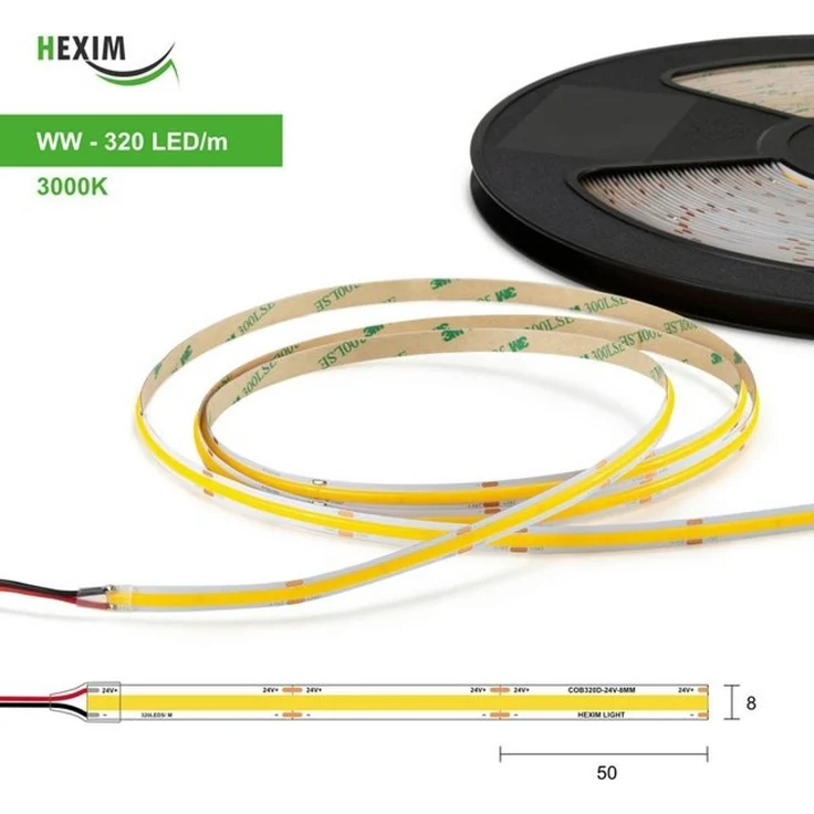 Hexim LED Stripe COB – RGB/W CCT oder Kalt-, Neutral-, Warmweiß (Warmweiß 2.5M), COB – RGB/W CCT oder Kalt-, Neutral-, Warmweiß (Warmweiß 2.5M) – Bild 4