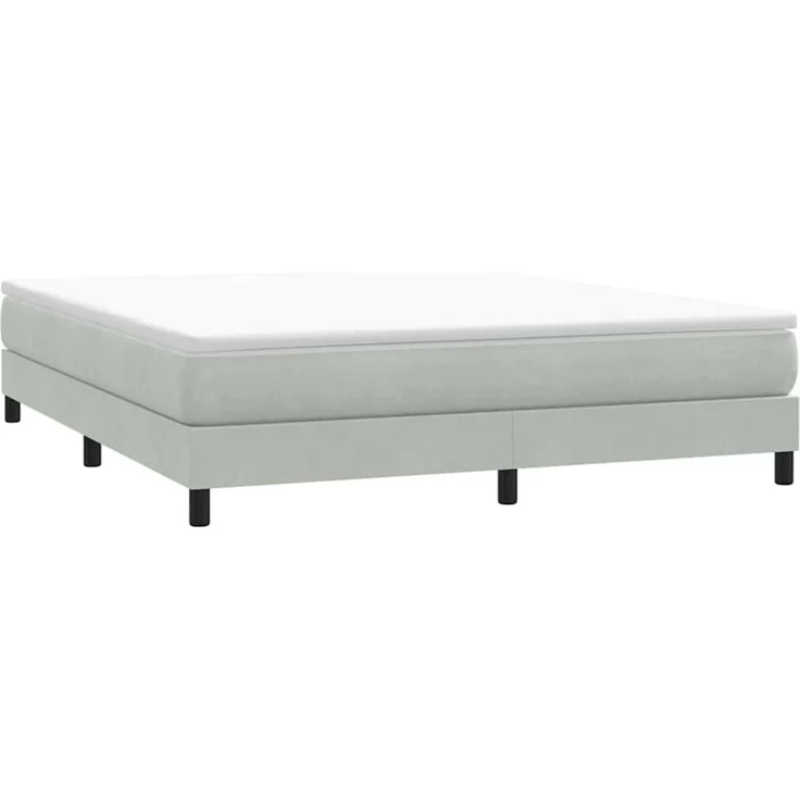 vidaXL Boxspringbett ohne Matratze Hellgrau 180x220 cm Samt 3315885 – Bild 3