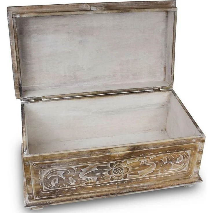 Oriental Galerie Truhe Truhe Albesiaholz Natur WW 50 cm Mittel (1 St) – Bild 2