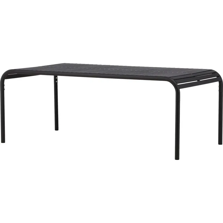 XXXL Gartentisch, rechteckig, Schwarz, Metall, 100x75x200 cm, wetterbeständig