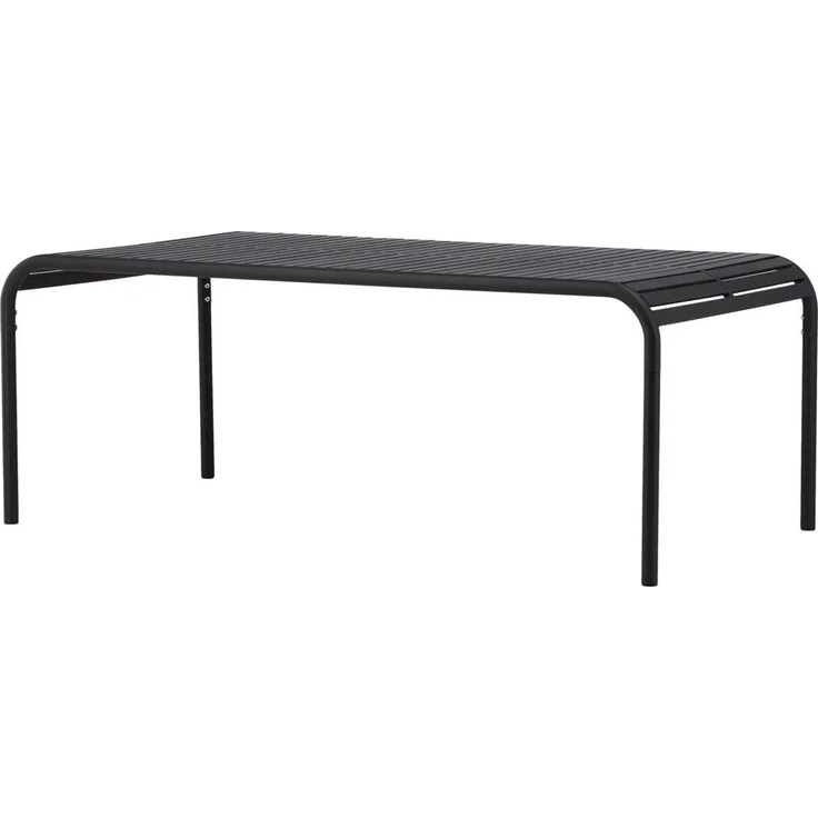 XXXL Gartentisch, rechteckig, Schwarz, Metall, 100x75x200 cm, wetterbeständig