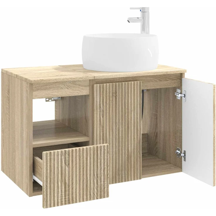 vidaXL Badezimmerschrank-Set 2 stk. Sonoma-Eiche 79,5 x 44,5 x 80 cm 3404096 – Bild 4