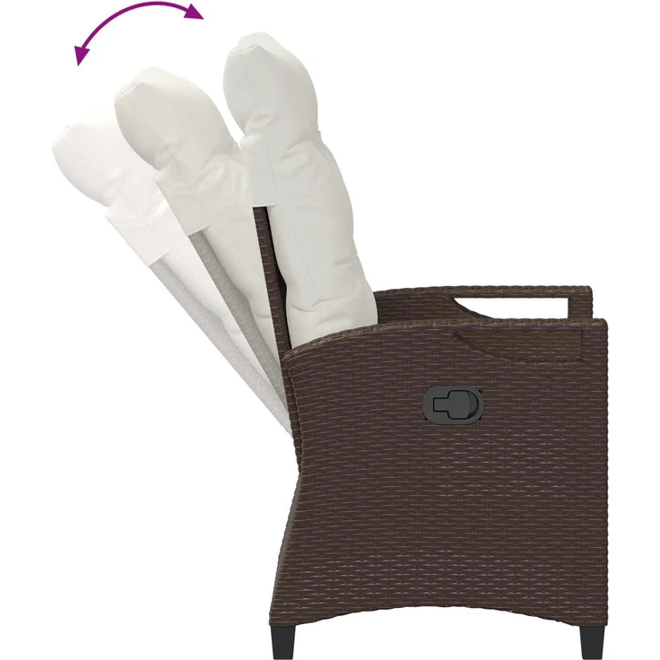 vidaXL Gartenstuhl 2 pcs Braun und Creme 56 x 60 x 112 cm 42026831 – Bild 9