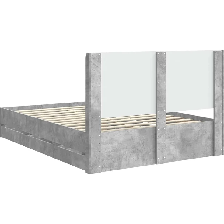 vidaXL Bettgestell mit Stauraum und Kopfteil Betongrau 160 x 200 cm 3413932 – Bild 8