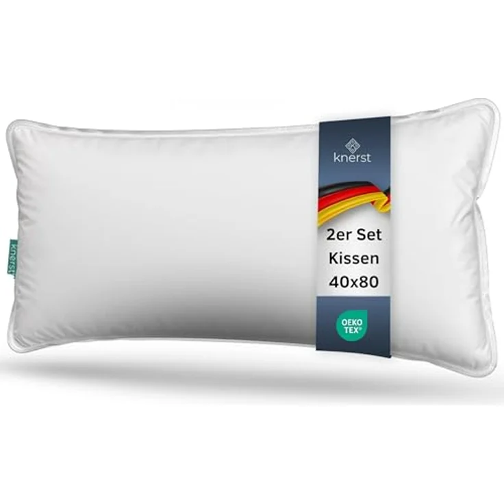 KNERST Kopfkissen Kopfkissen Nano Cloud Fill 100% Polyester, Füllung: NanoCloudFill Technologie – 100% Polyester, ergonomisches Schlafkissen ideal für jede Schlafposition, Kissen mit eleganter, weißer Biese – Bild 2