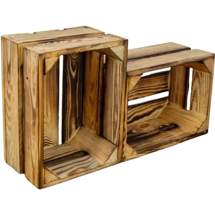 Kistenkolli Altes Land Allzweckkiste Kleine Holzkiste "Frieda" flambiert (Spar-Set) – Bild 9