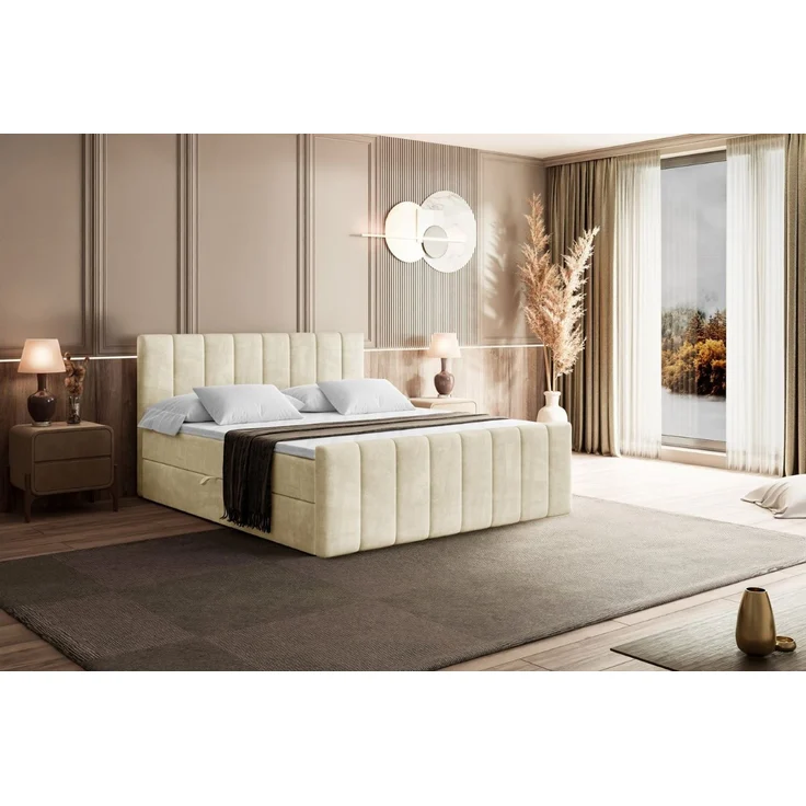 ALTDECOR Boxbett OTTA-Z (Multipocket-Matratze H4, H3 Matratze Bonellfederung, Topper, Kopfteil), Doppelbett mit Fußteil – Bild 4