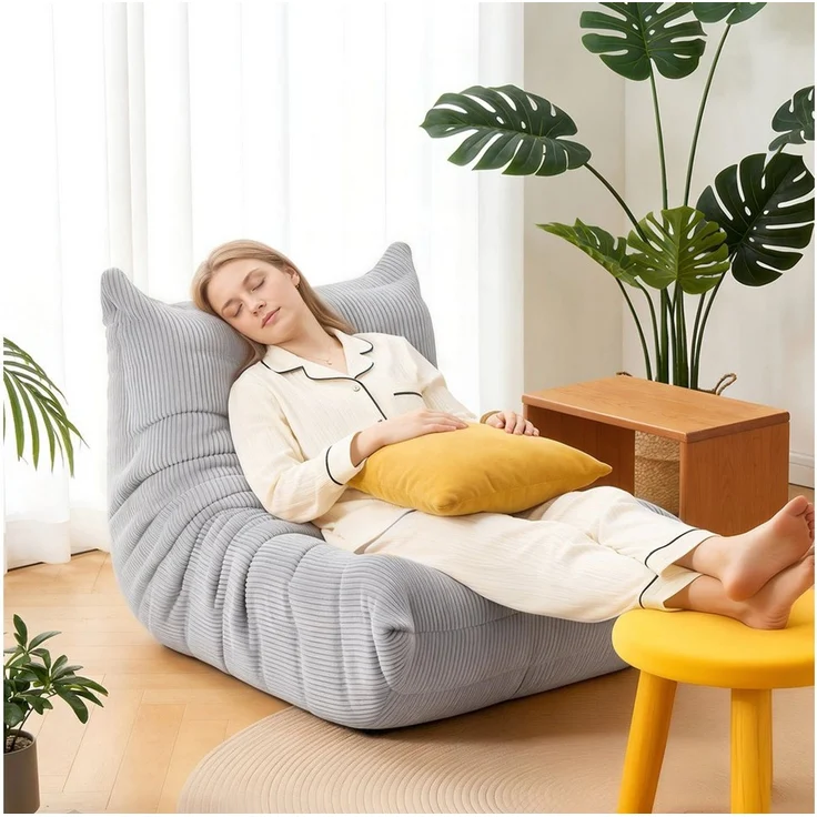 oyajia Sitzsack Relaxsessel Sofa Einzelsofa mit Hochelastischer Schwamm (mit Rückenlehne Einzelsofa), ohne Montage,Bequem & Modern für Wohnzimmer & Schlafzimmer – Bild 5
