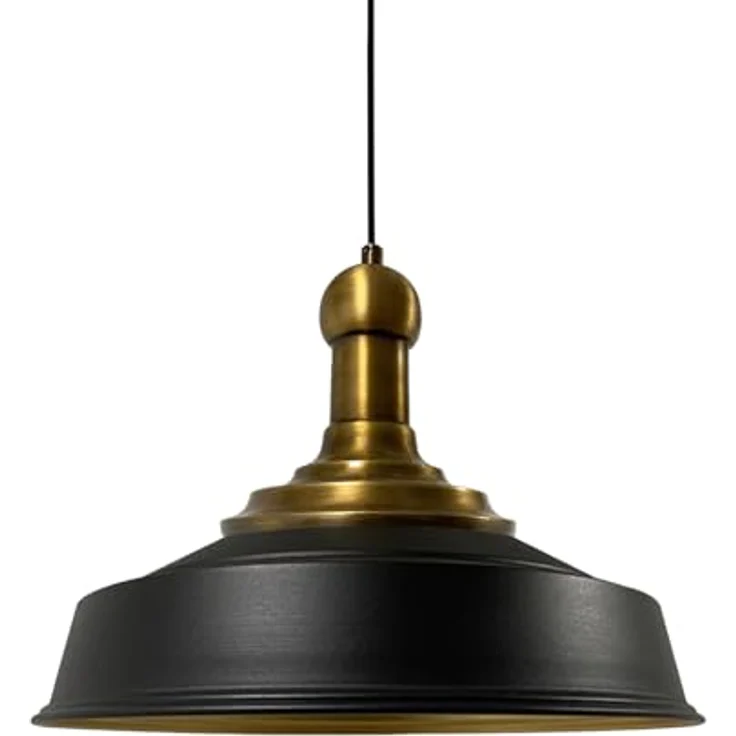 bamyum Asletl-LongKnob Hängelampe Industrial Vintage Ø40 cm, Pendelleuchte aus Schwarz Metall für Küche und Wohnzimmer, max. 60 Watt E27, höhenverstellbar – Bild 4
