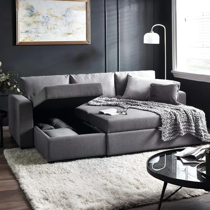 Julian Bowen Angel Schlafsofa mit Stauraum, Hellgrau, 3-Sitzer – Bild 1