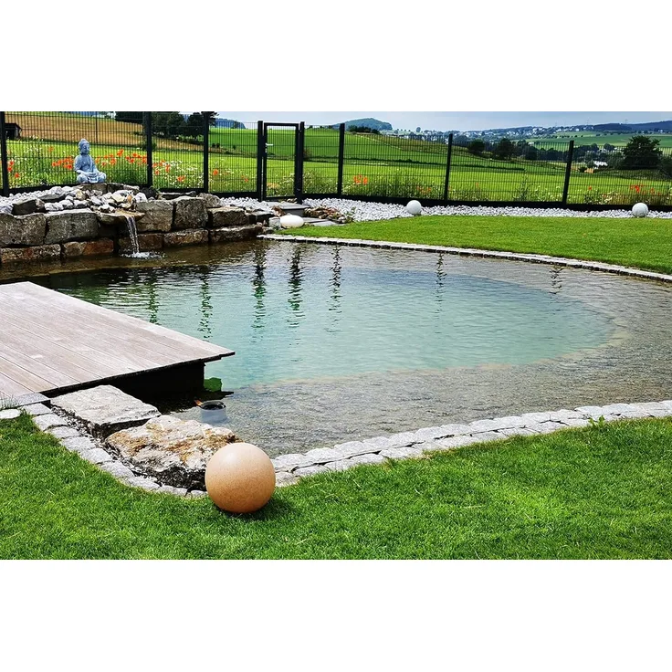 TRANGO LED Gartenleuchte, 1er Set 200SB IP65 Gartenkugel in Sandstein-Optik mit 20cm Durchmesser inkl. 1x E27 LED Leuchtmittel & ca. 5 Meter IP44 Kabel *SANDSTONE*, Kugelleuchte, Gartenleuchte, Leuchtkugel, Kugellampe