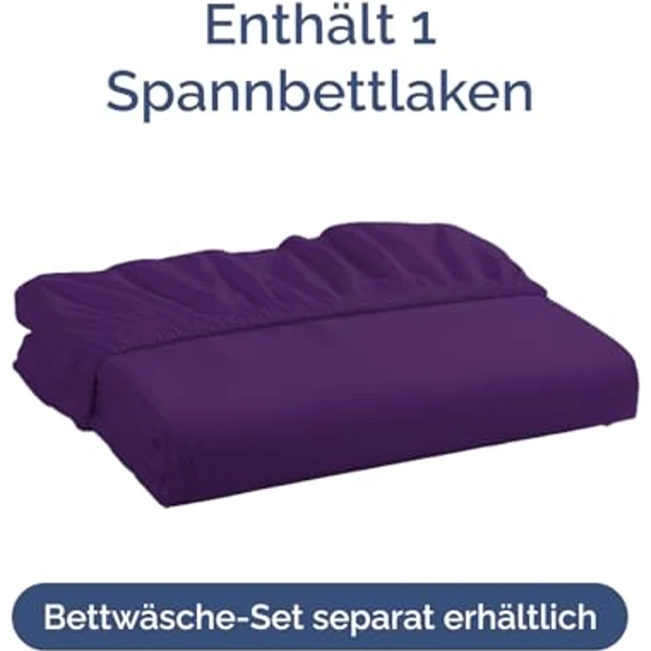 CGK Unlimited Spannbettlaken 90x190 cm, Mikrofaser Spannbetttuch 40 cm tief, violett, Oeko-Tex Standard 100 zertifiziert – Bild 4