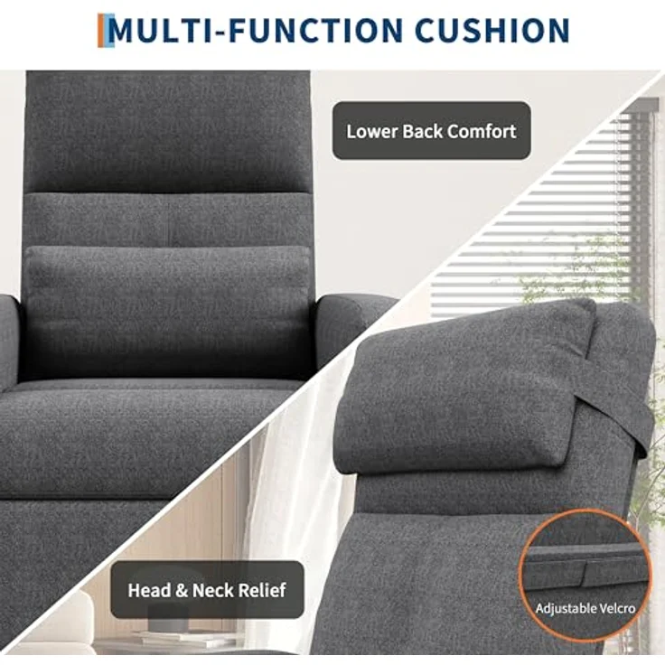 GarveeHome Fernsehsessel Elektrisch Relaxsessel Ruhesessel, massagesessel mit wärmefunktion, Verstellbarer Fernsehsessel mit Fußstütze, Einzelsofa,für Wohnzimmer, Schlafzimmer oder Büro – Bild 9