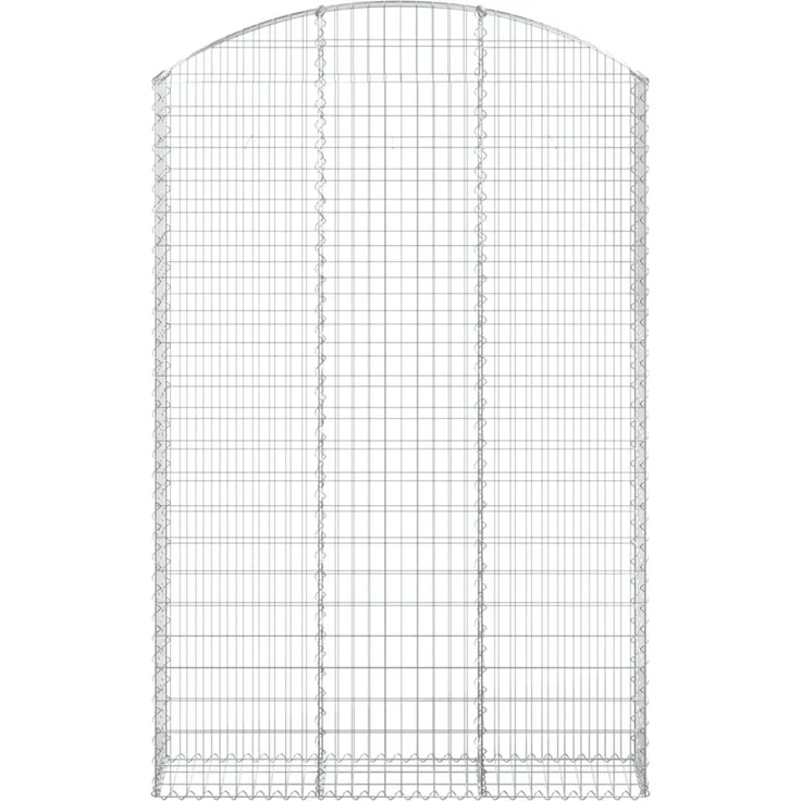 vidaXL Gabione mit Hochbogen 150x30x220/240 cm Verzinktes Eisen 153451 – Bild 3