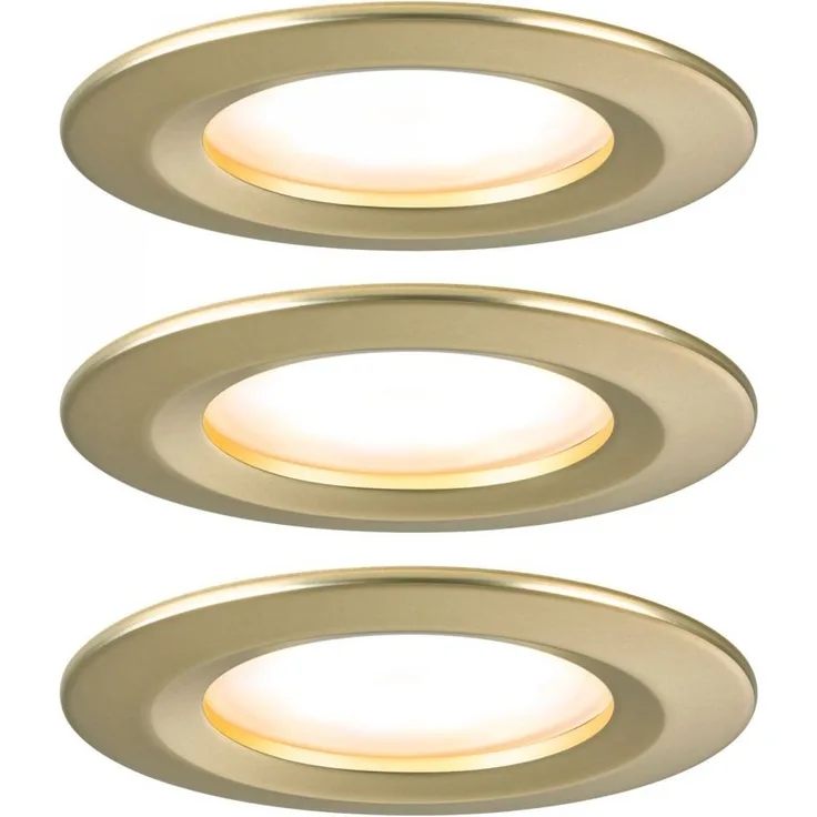 Paulmann 92405 Einbauleuchte LED Nova Coin 3er-Set starr 78mm gold IP44