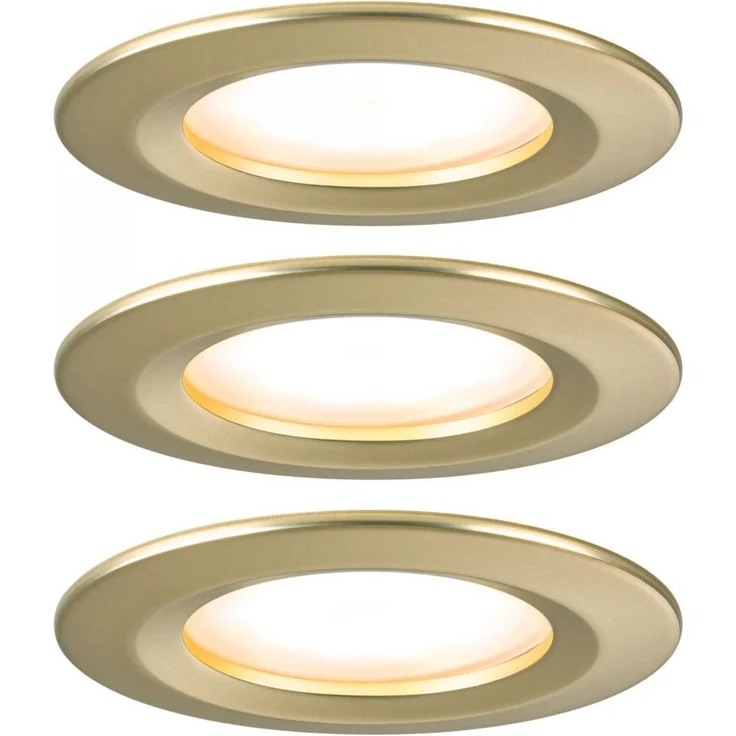 Paulmann 92405 Einbauleuchte LED Nova Coin 3er-Set starr 78mm gold IP44 – Bild 1