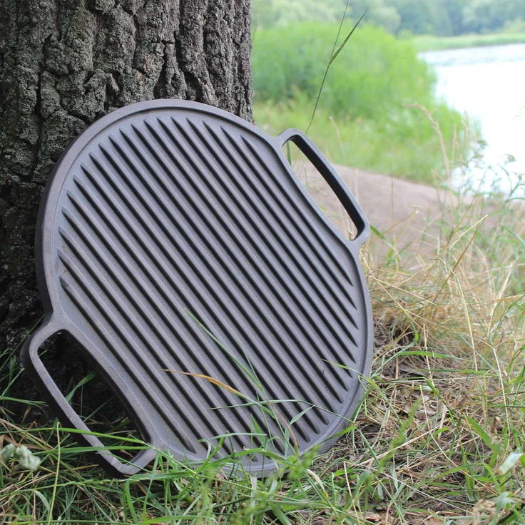 4BIG. fun Grillplatte, geriffelt, Gusseisen schwarz, 32,0 cm – Bild 4