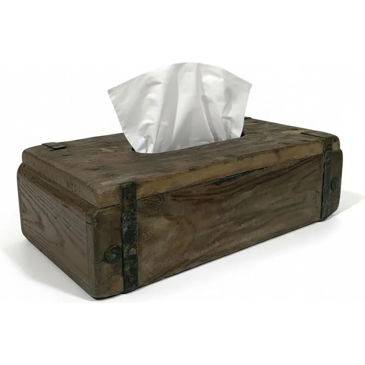 LS-LebenStil Aufbewahrungsbox Tissue-Box Holz 31cm Braun Ziegelform Kosmetiktuch-Spender Taschentuch (iB Laursen - Tücherbox Kosmetiktücher-Box Taschentuch-Spender Box Spender, 1 St, ideal auch für Kleenex Feuchttücher feuchtes Toilettenpapier)