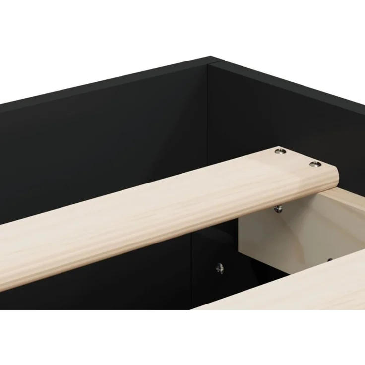 vidaXL Bettgestell mit Schubladen Schwarz 120x200 cm Holzwerkstoff 3207281 – Bild 4