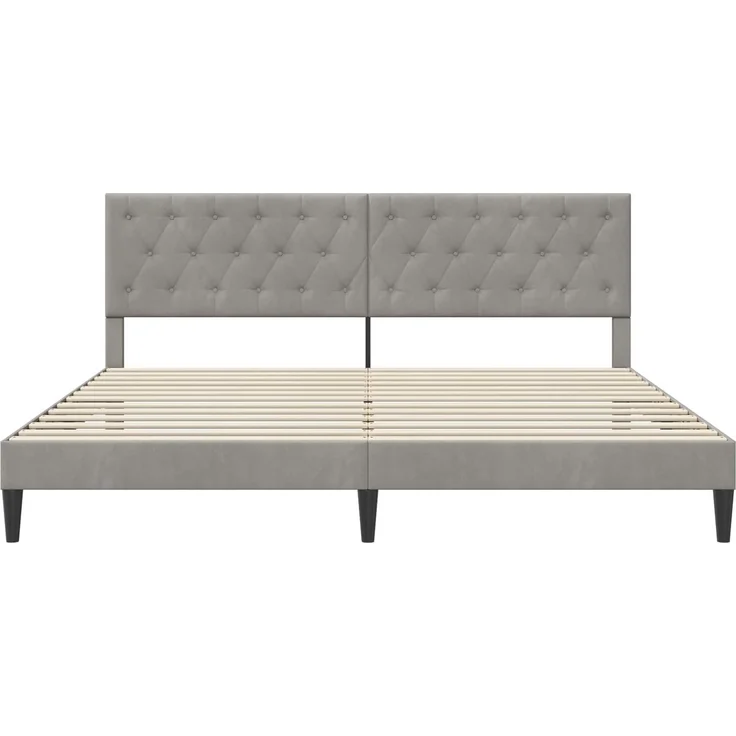 vidaXL Bettrahmen mit Kopfteil Hellgrau 180 x 200 cm Samt 42027679 – Bild 4