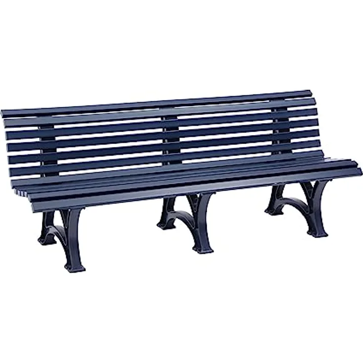 PROREGAL Gartenbank Jamaika, 4-Sitzer in Blau, witterungsbeständiger und UV-beständiger Kunststoff, HxBxT 80 x 200 x 64 cm