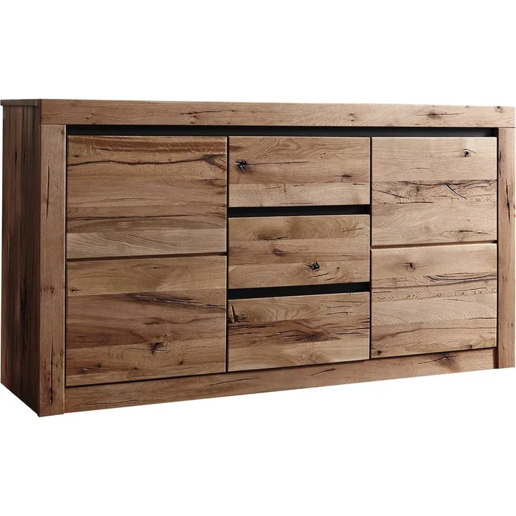 Sideboard Wildeiche / Zerreiche 155x43x80 braun geölt MONTREUX #354