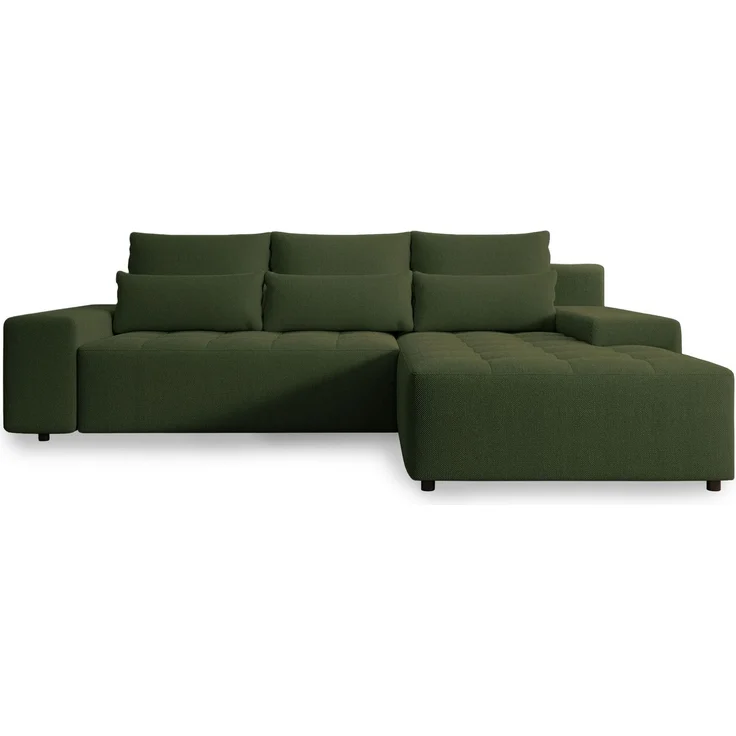 Selsey 'Neluro' Ecksofa mit Schlaffunktion & Bettkasten, Chenille wasserabweisend, Universal, Olivgrün – Bild 1