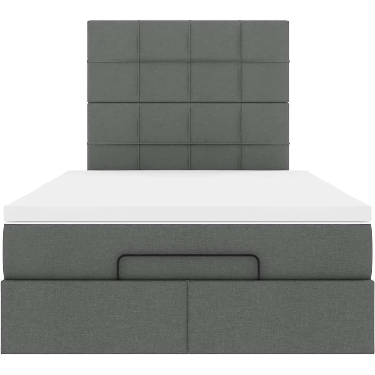 vidaXL Ottoman-Bett mit Matratze & LEDs Dunkelgrau 120x200 cm Stoff 3313997 – Bild 7
