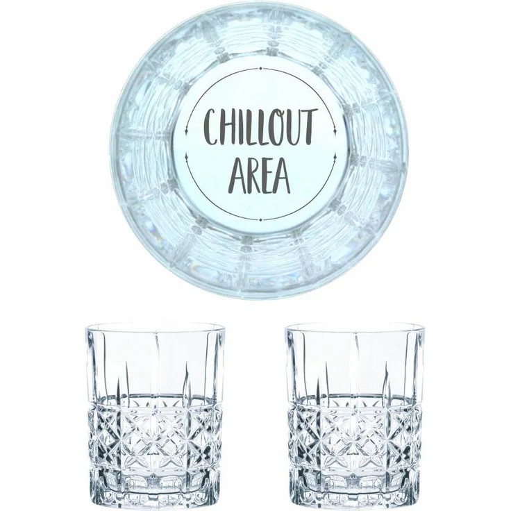 Nachtmann Whiskyglas Gravur Chillout Area, Whiskeygläser Set, Gravur, Geschenk, Kristallglas, 345 ml, 2er Set