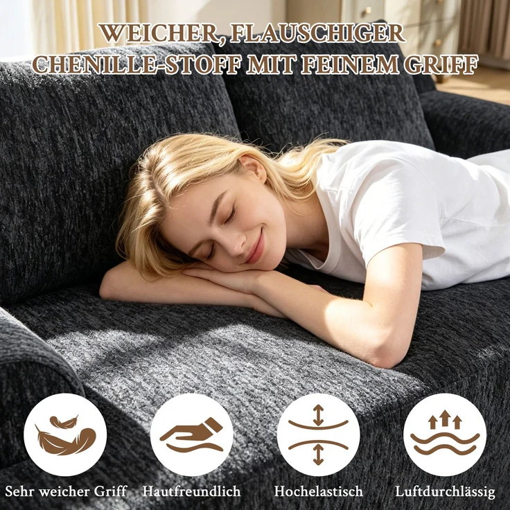 ZUBALIYA SchlafSofa mit Cordbezug, mit Schaumstoffpolsterung, ohne aufwendige Montage, für Wohnzimmer und Apartments – Bild 6