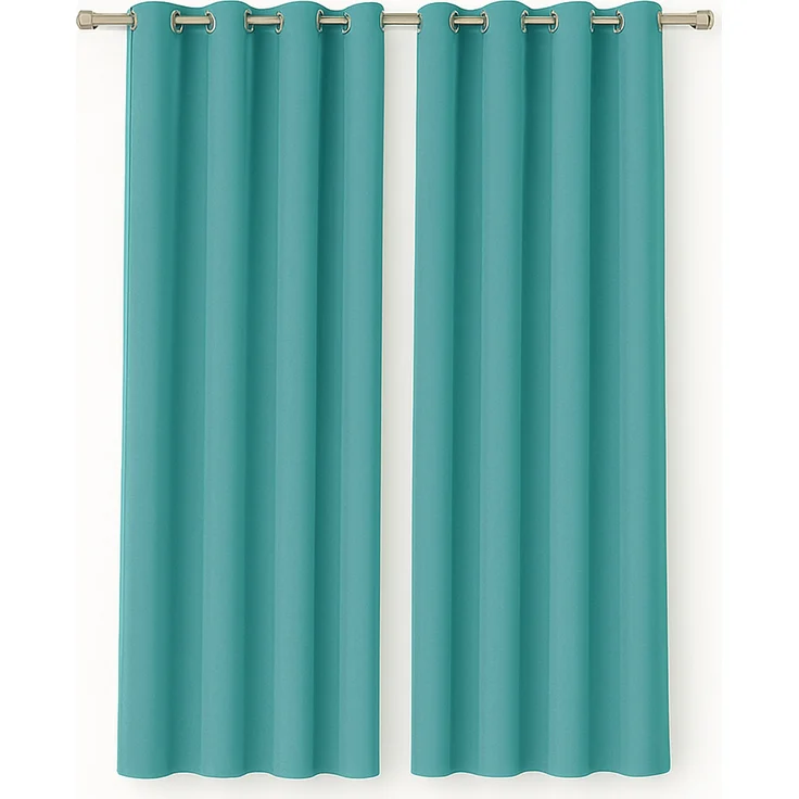 Gardine mit Ösen *** x *** cm ( Breite x Länge ) in ***, blickdichter Vorhang, Ösenvorhang in vielen Variationen 140x175 cm Türkis – Bild 1