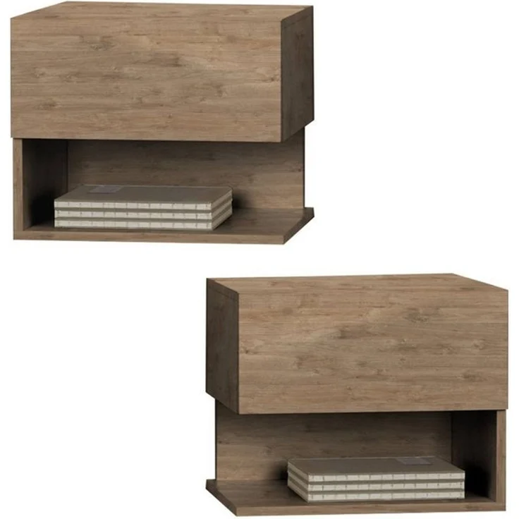 BMG Möbel Nachtschrank Faro 2 (Nachtkonsole) grifflose Schublade, wandhängend, links rechts montierbar – Bild 4